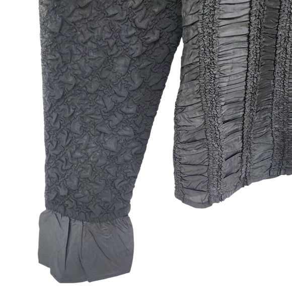 Samuel Dong Women's Retro Textured Crinkle Button Front Lightweight Top - L - Picture 4 of 8